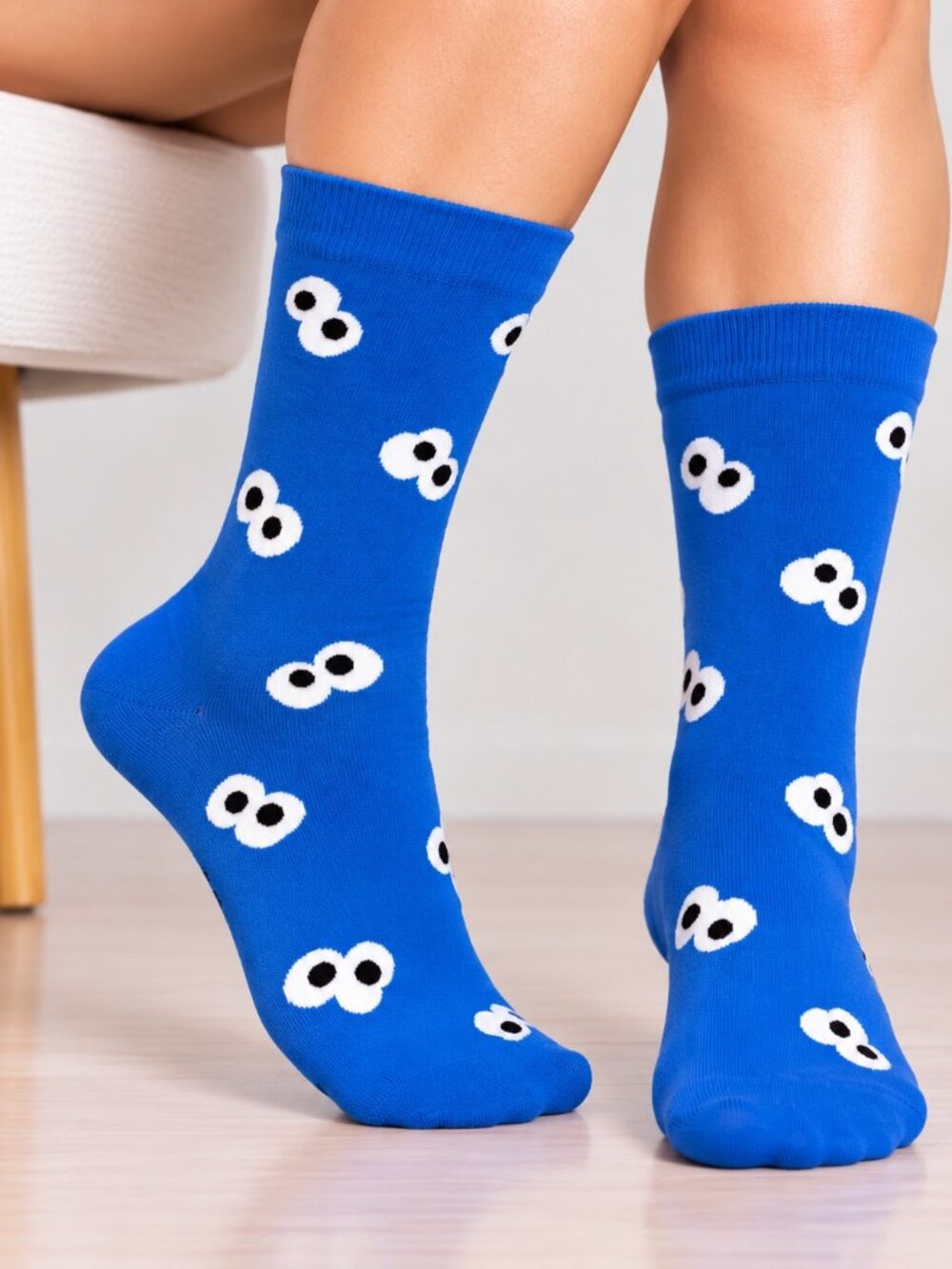 Cookie Monster Unisex Blue Novelty Character Crew Socks